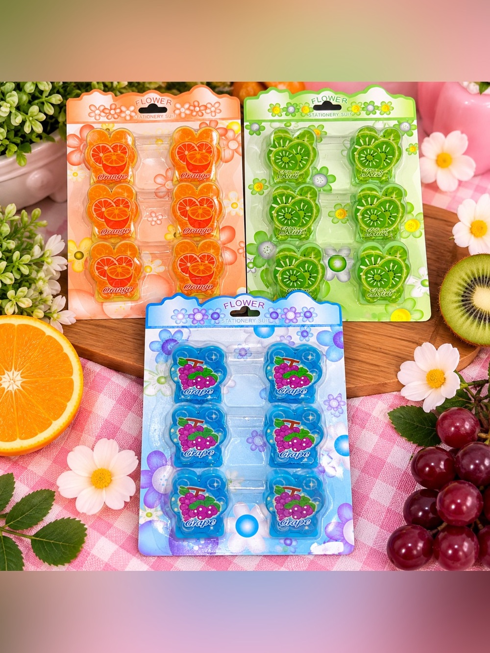 ✨ NIP Novelty Fruit-Shaped Clips Trio – 3 Packs / 18 Total ✨
